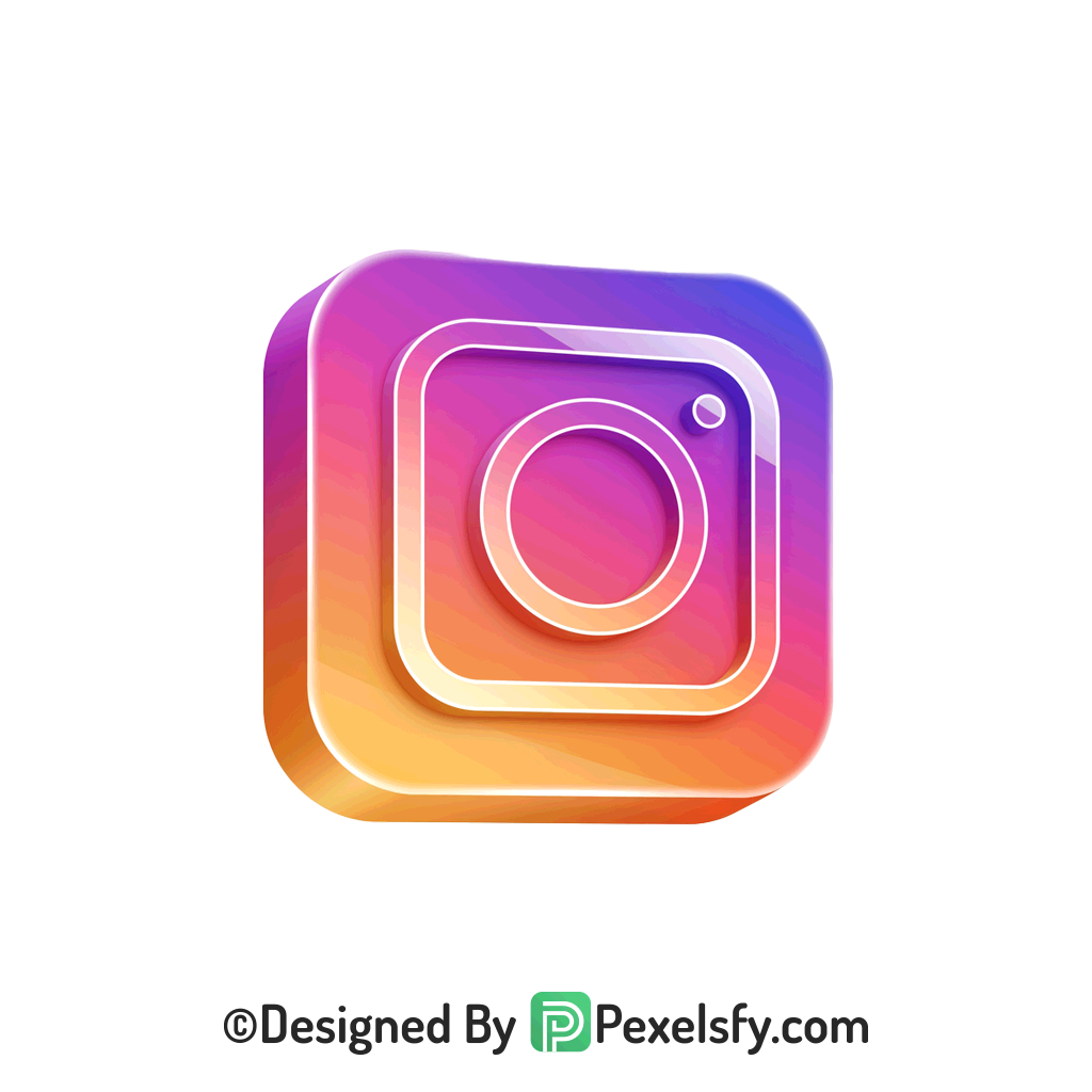 Isolated Instagram Logo PNG Transparent, Instagram 3d