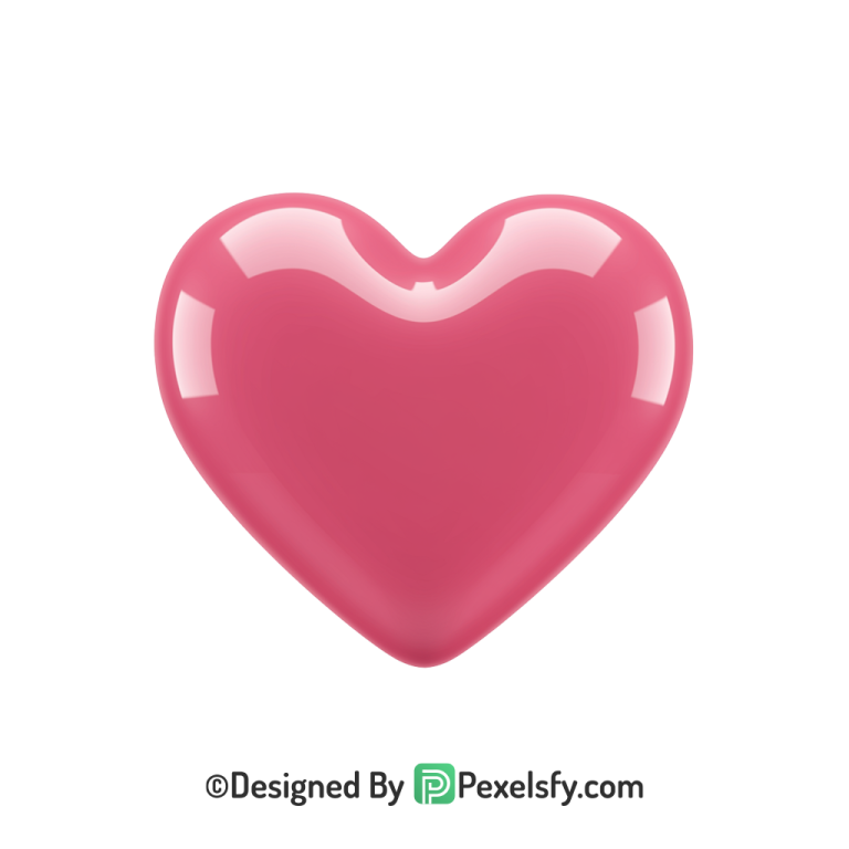 HD Pink Heart PNG Transparent Design, 3d