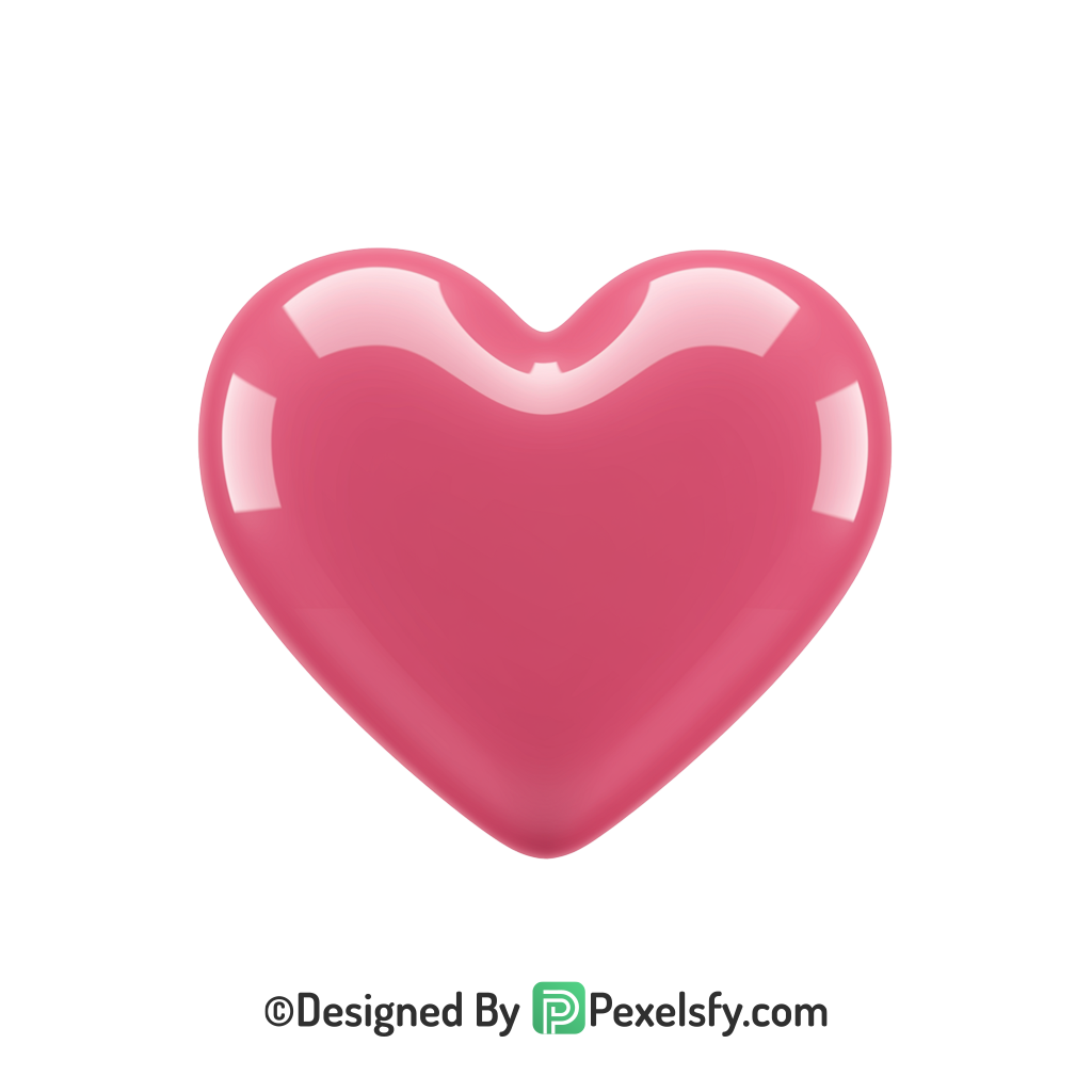 HD Pink Heart PNG Transparent Design, 3d