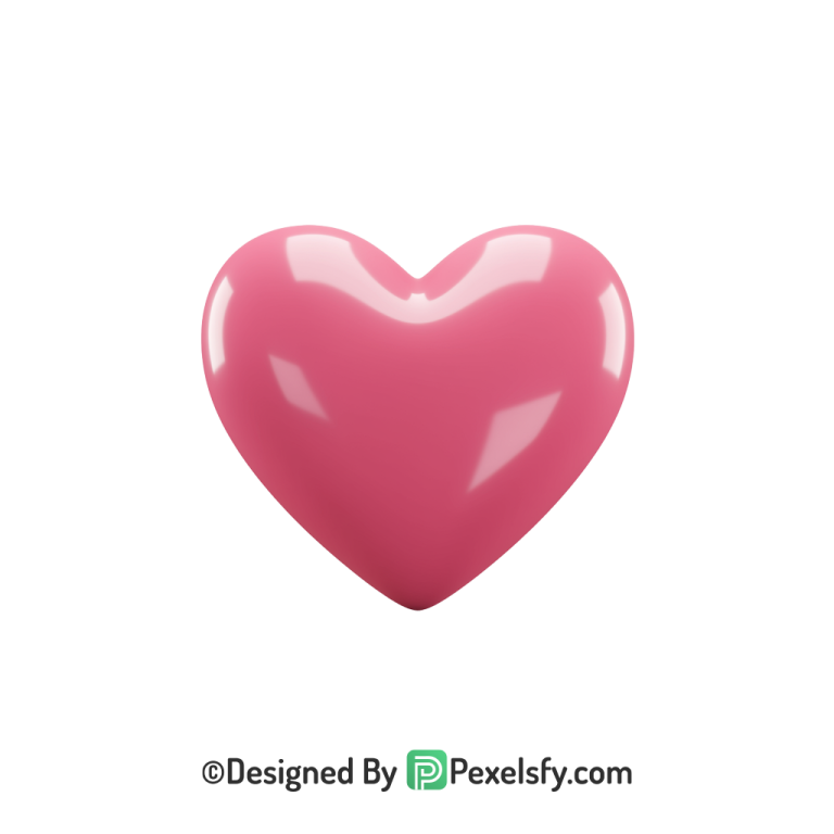 Simple Pink Heart PNG Transparent Design, 3d