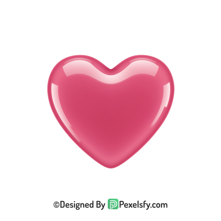 Stylish Pink Heart PNG Transparent Design, 3d