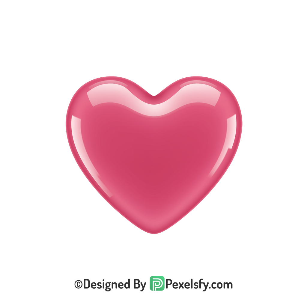 Stylish Pink Heart PNG Transparent Design, 3d