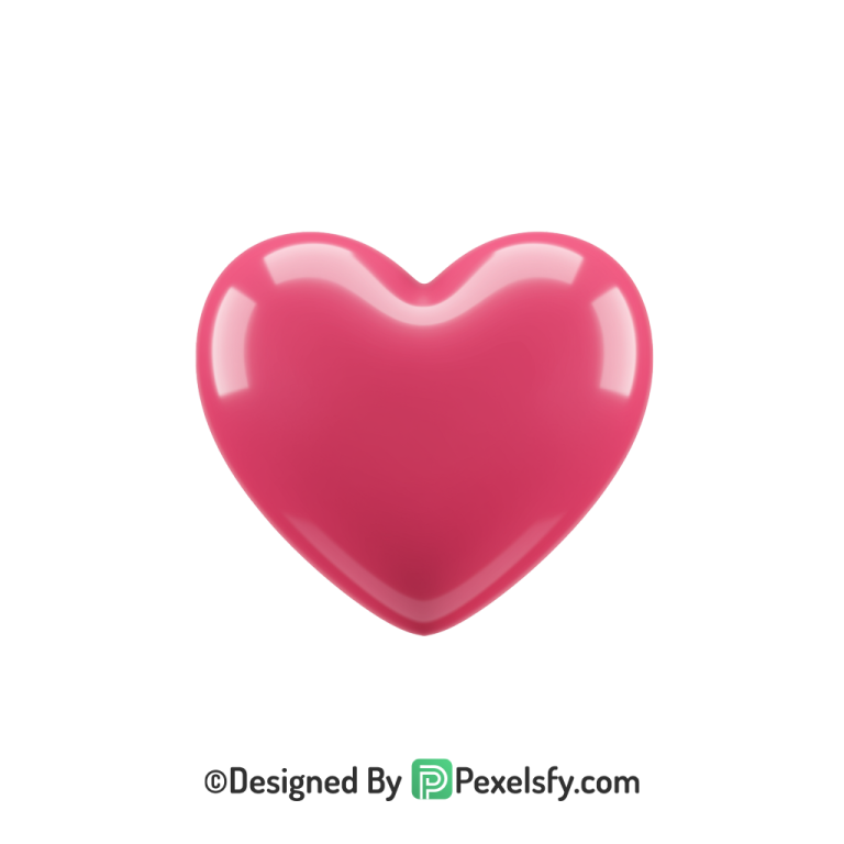 Soft Pink Heart PNG Transparent Design, 3d