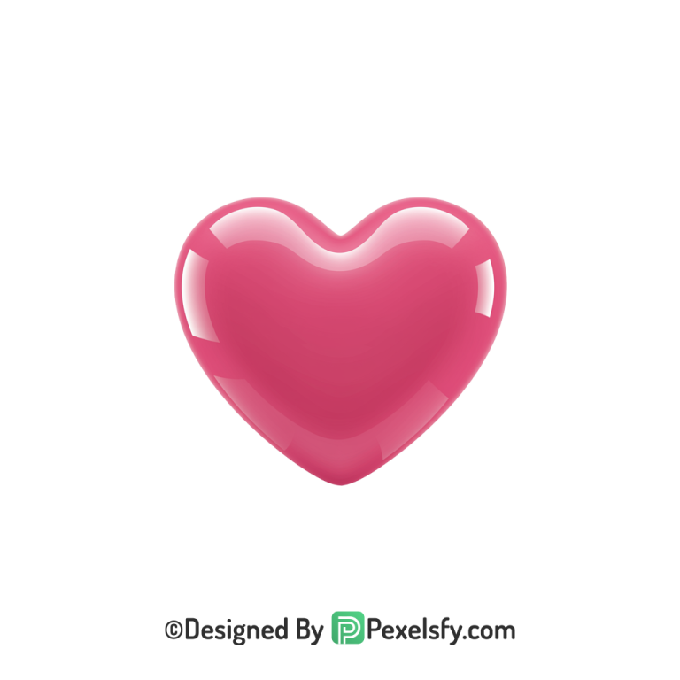 Sparkling Pink Heart PNG Transparent Design, 3d