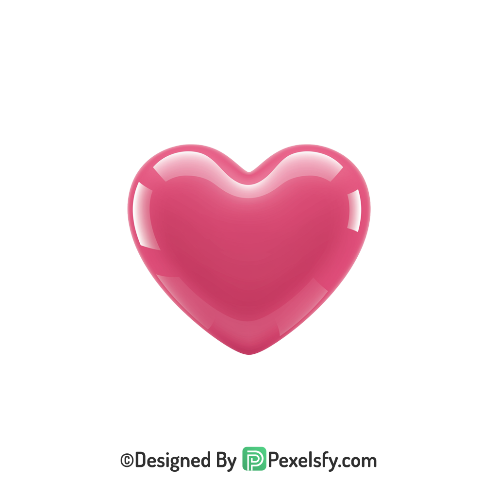 Sparkling Pink Heart PNG Transparent Design, 3d
