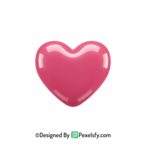 Realistic Pink Heart PNG Transparent Design, 3d