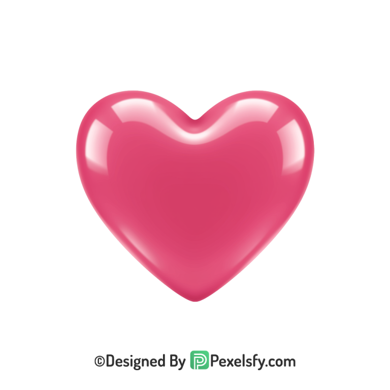 Cartoon Pink Heart PNG Transparent Design, 3d
