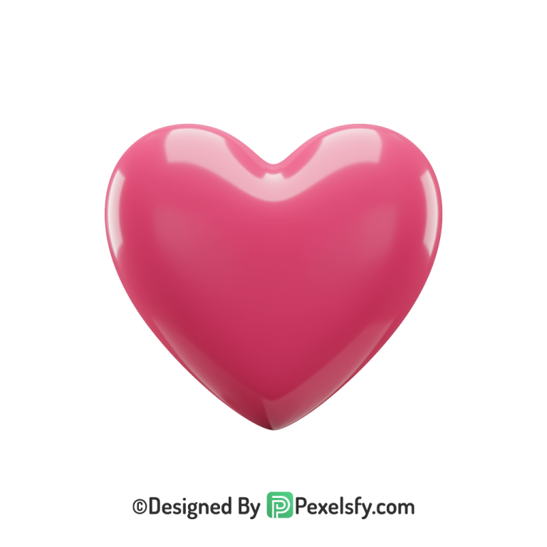 Gradient Pink Heart PNG Transparent Design, 3d
