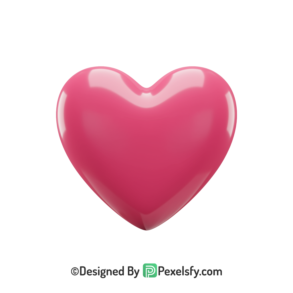 Gradient Pink Heart PNG Transparent Design, 3d