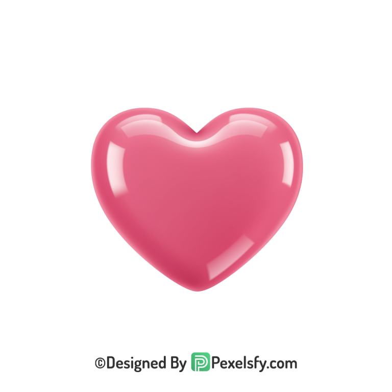 Isolated Pink Heart PNG Transparent Design, 3d