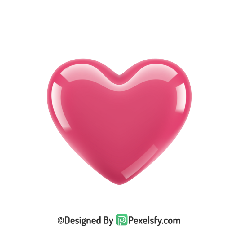 Premium Pink Heart PNG Transparent Design, 3d