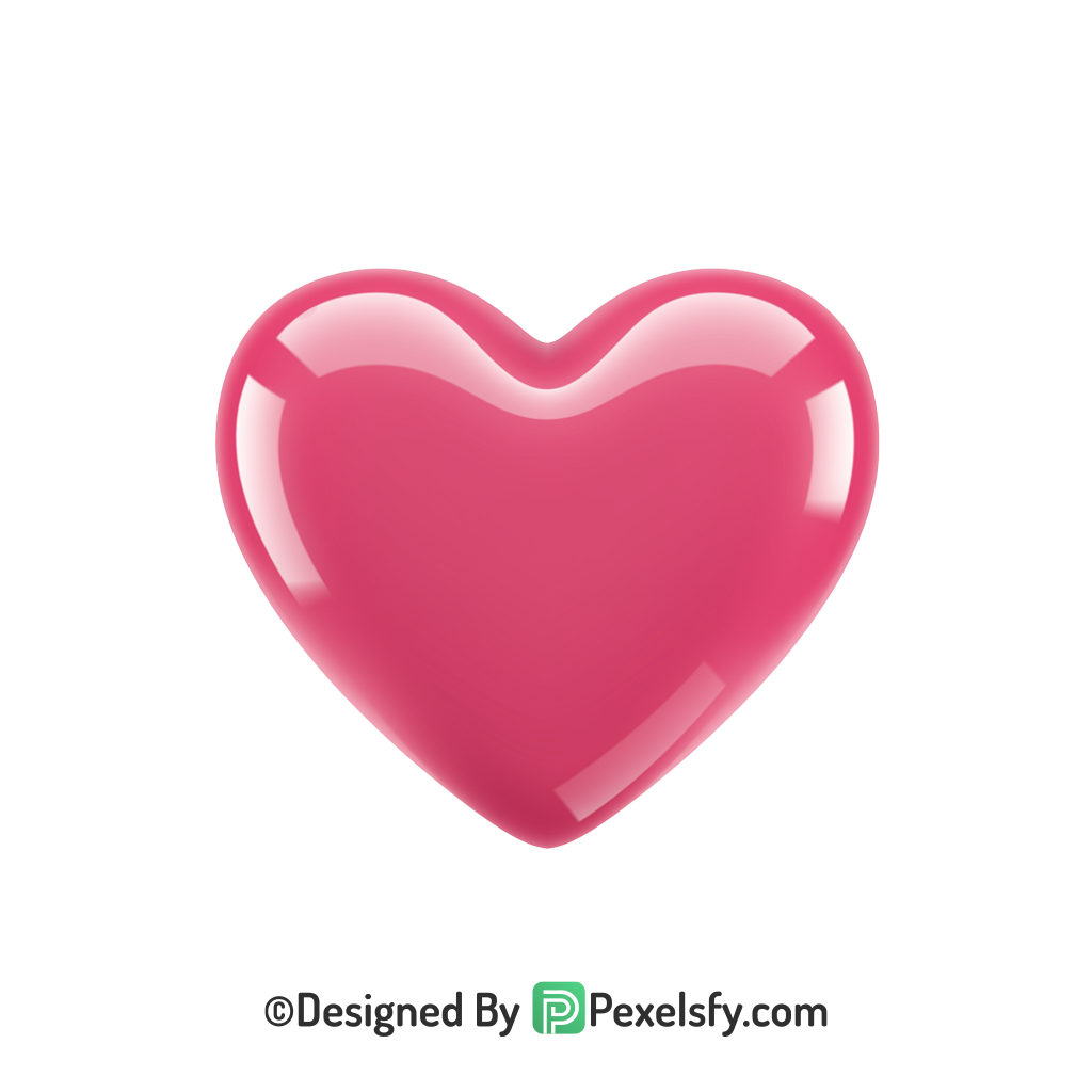 Premium Pink Heart PNG Transparent Design, 3d