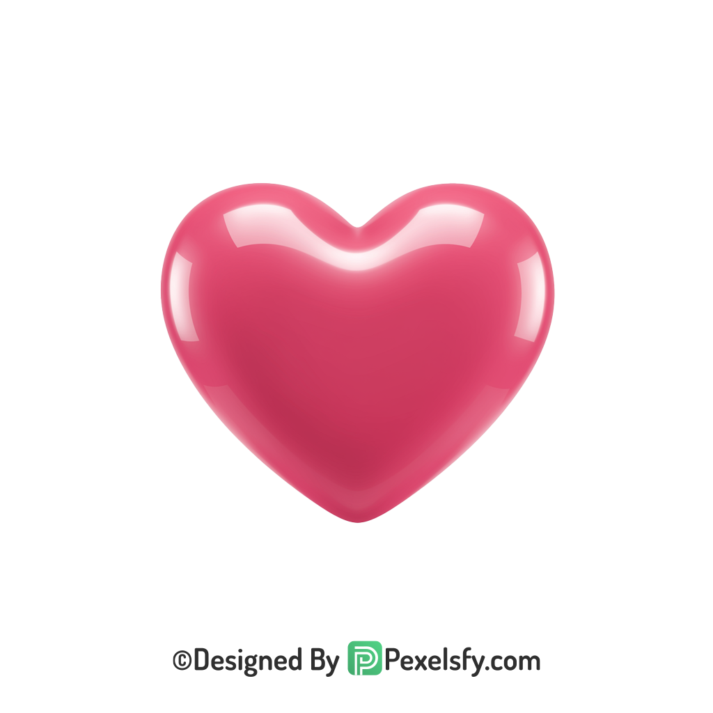 Love Symbol Pink Heart PNG Transparent Design,