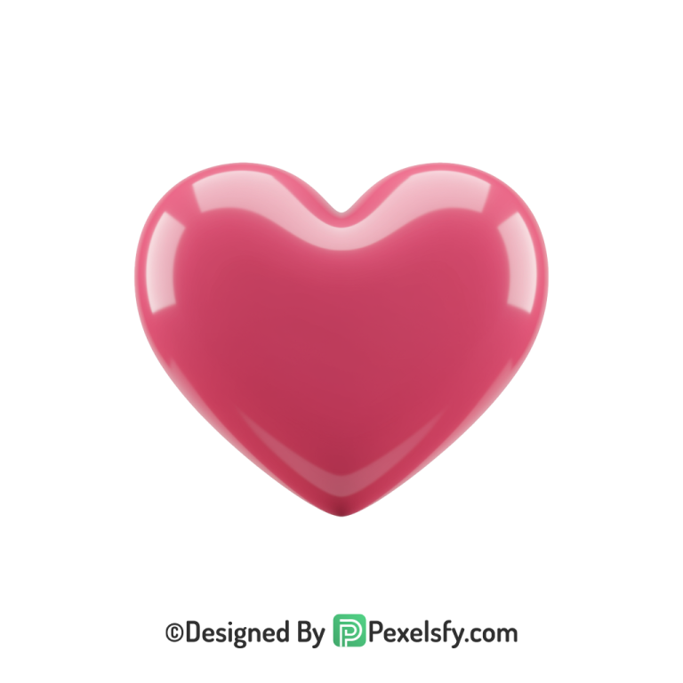 Girly Pink Heart PNG Transparent Design, 3d
