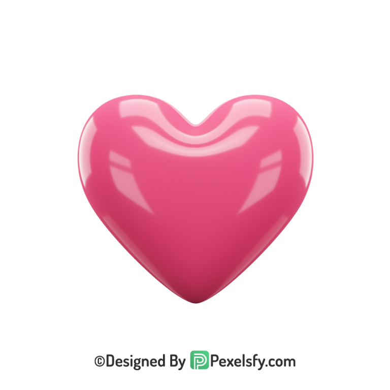 Fancy Pink Heart PNG Transparent Design, 3d