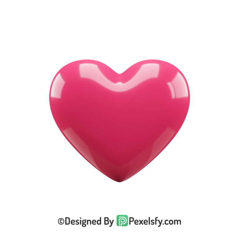 Modern Pink Heart PNG Transparent Design, 3d