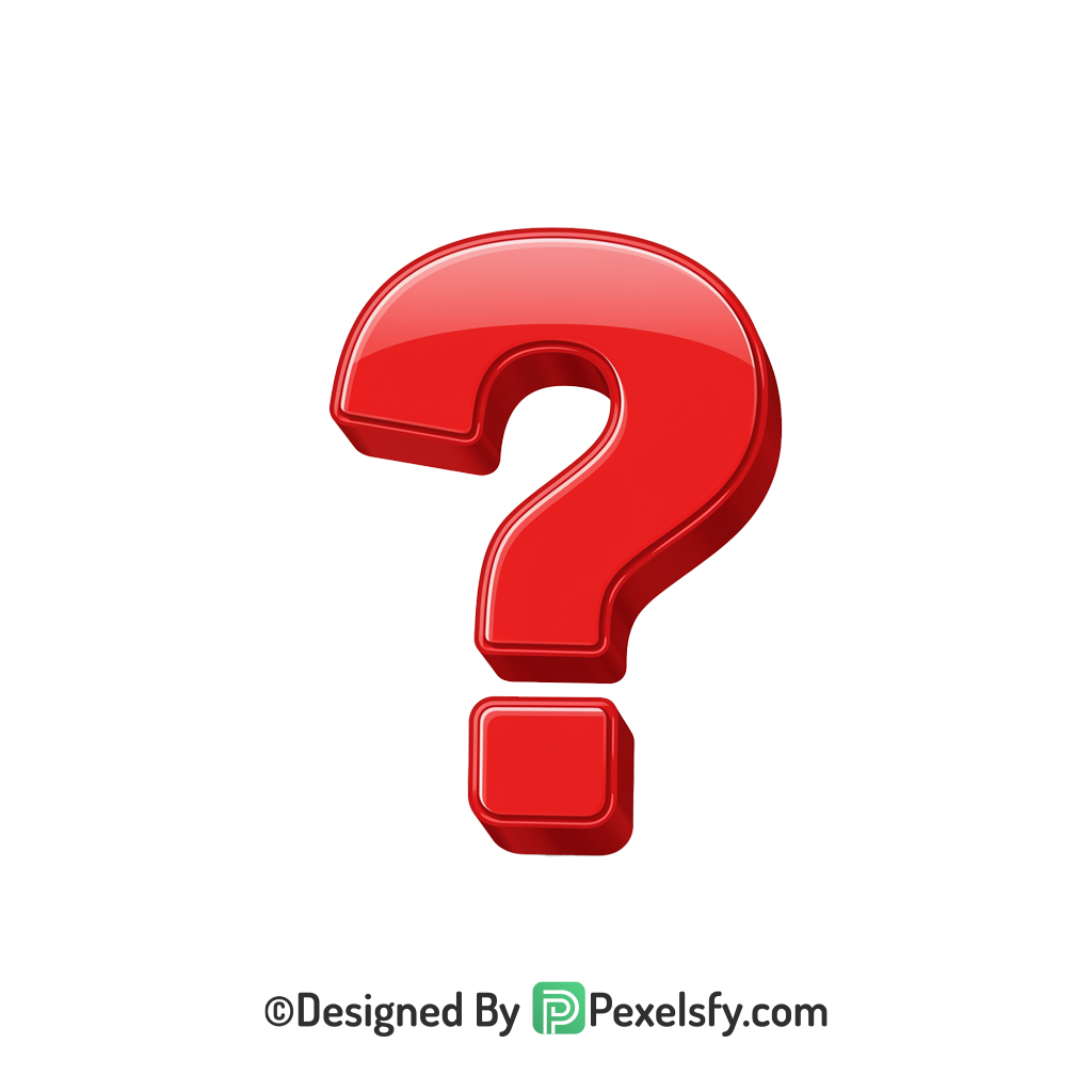 Question Mark PNG Transparent Red Outline, 3d