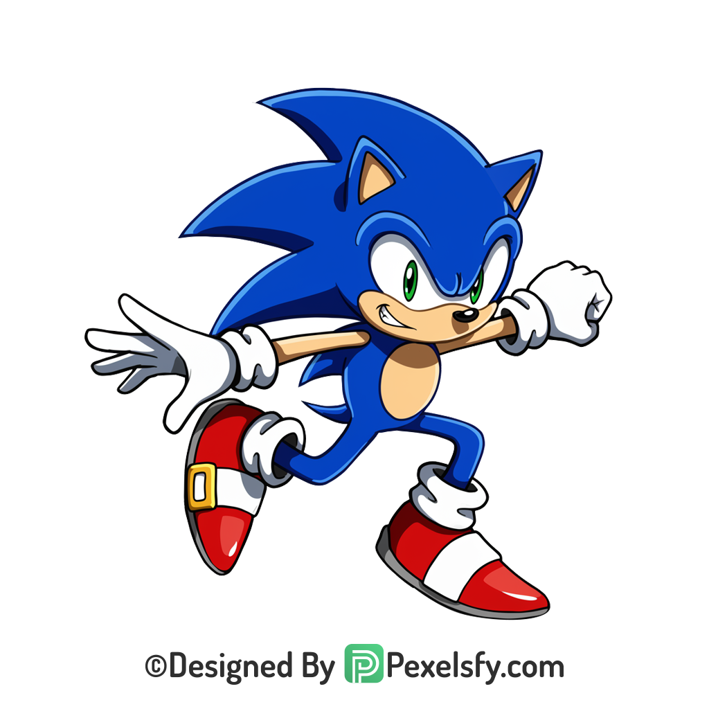 Running Sonic PNG Transparent Background, sonic clipart,