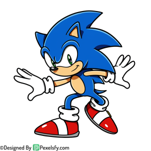 Cartoon Style Sonic PNG Transparent Background, sonic