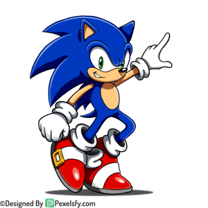Chibi Sonic PNG Transparent Background, sonic clipart,