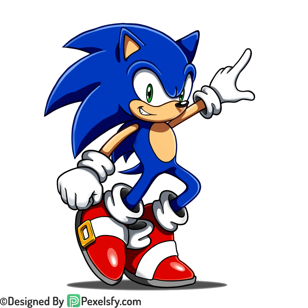 Chibi Sonic PNG Transparent Background, sonic clipart,