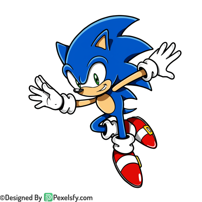 Action Pose Sonic PNG Transparent Background, sonic