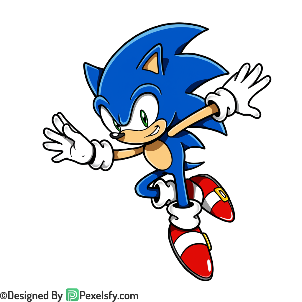 Action Pose Sonic PNG Transparent Background, sonic