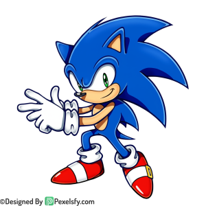 Smiling Sonic PNG Transparent Background, sonic clipart,