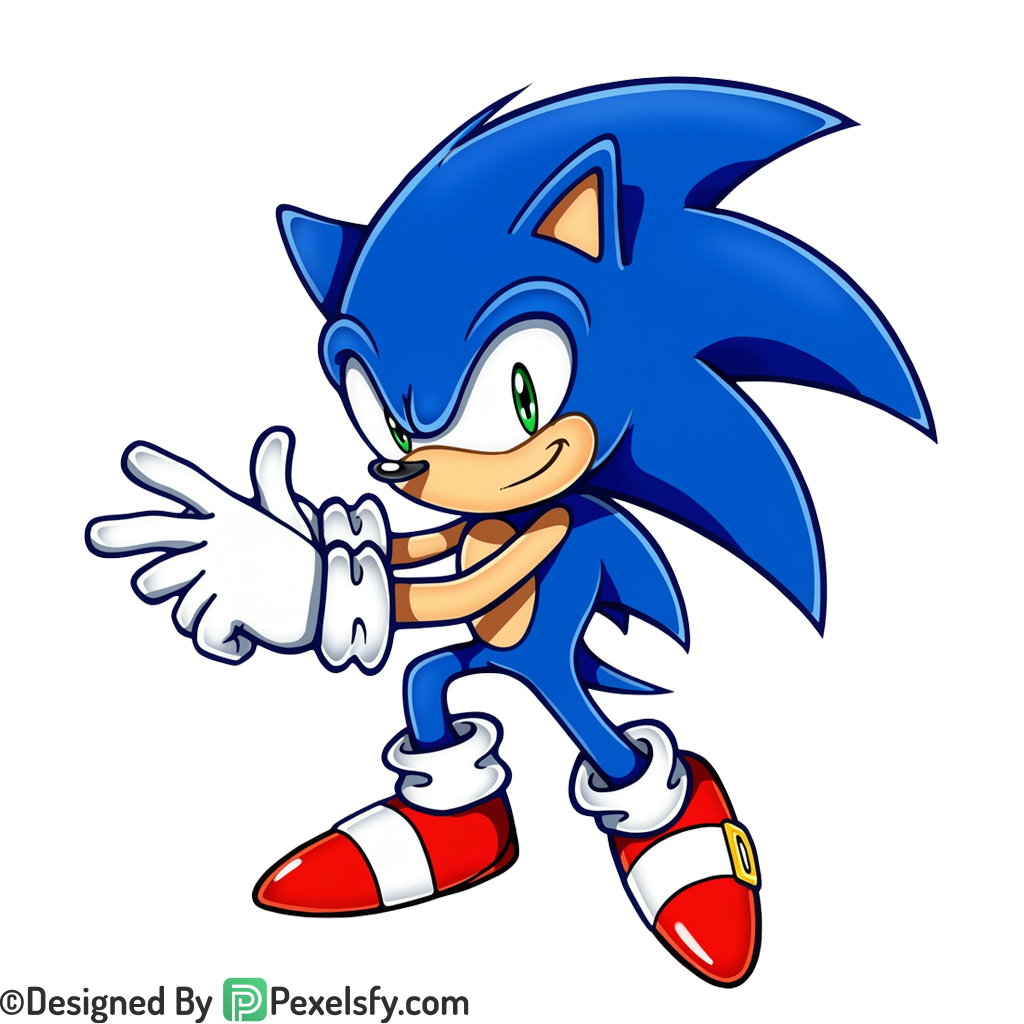 Smiling Sonic PNG Transparent Background, sonic clipart,