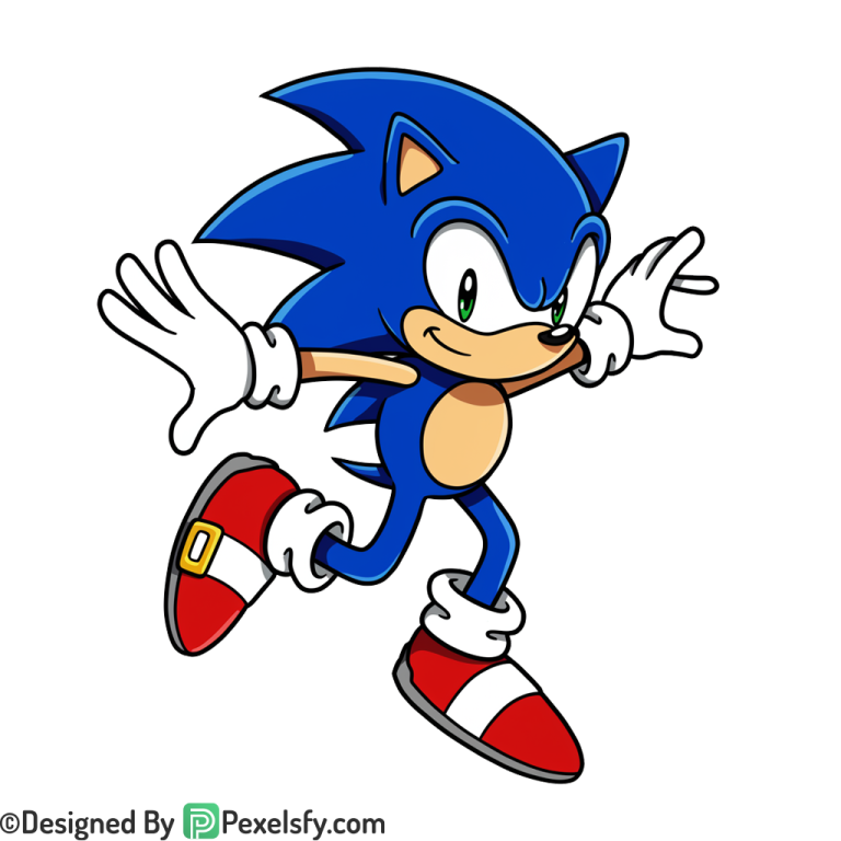 Jumping Sonic PNG Transparent Background, sonic clipart,