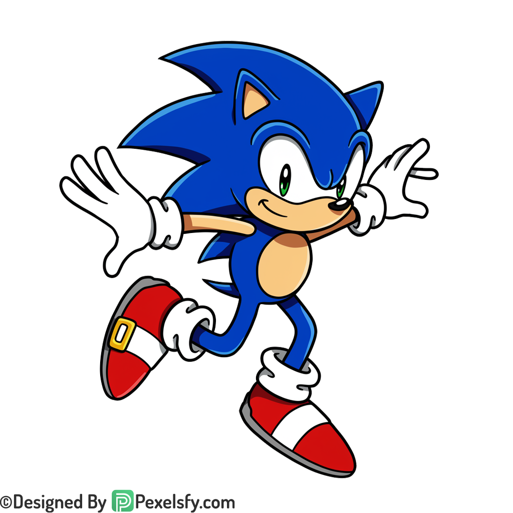 Jumping Sonic PNG Transparent Background, sonic clipart,