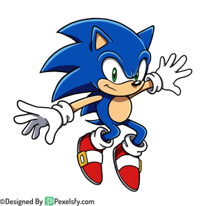 Standing Sonic PNG Transparent Background, sonic clipart,