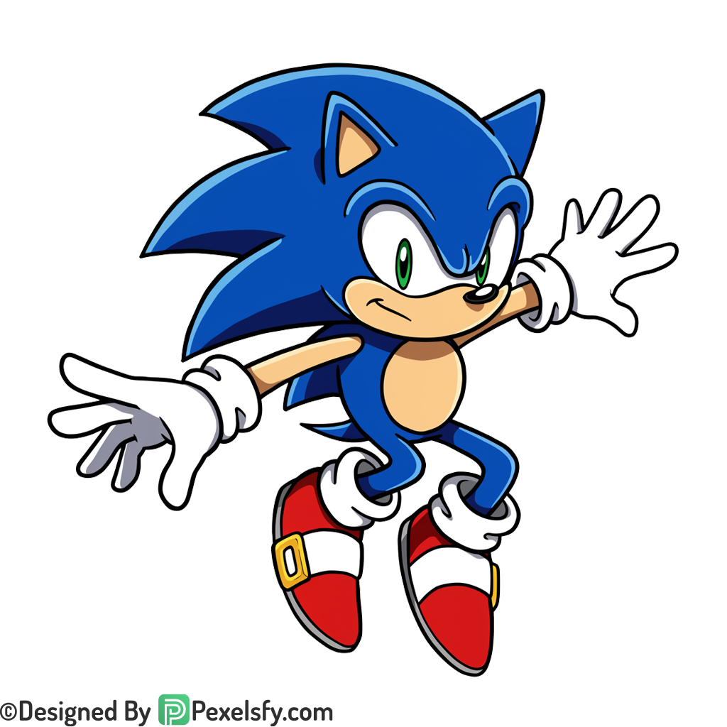 Standing Sonic PNG Transparent Background, sonic clipart,
