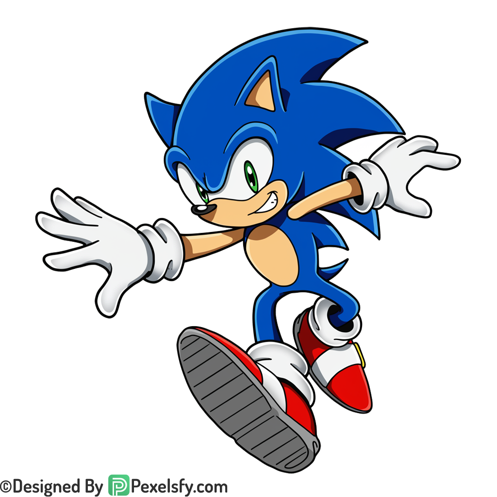 Classic Sonic PNG Transparent Background, sonic clipart,