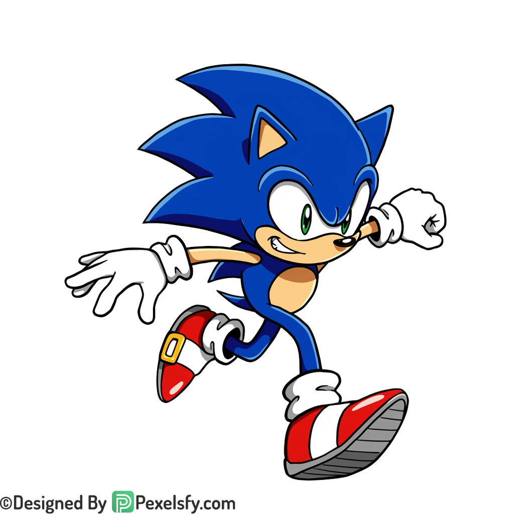 Retro Style Sonic PNG Transparent Background, sonic