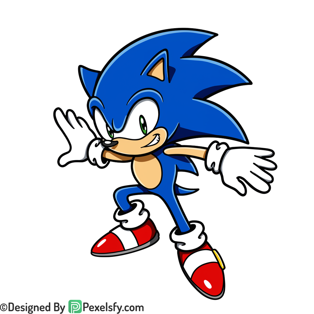 Full Body Sonic PNG Transparent Background, sonic
