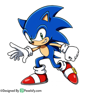 Minimalist Sonic PNG Transparent Background, sonic clipart,