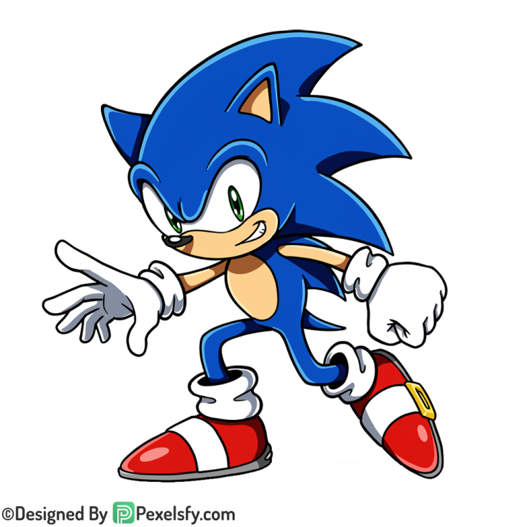 Minimalist Sonic PNG Transparent Background, sonic clipart,