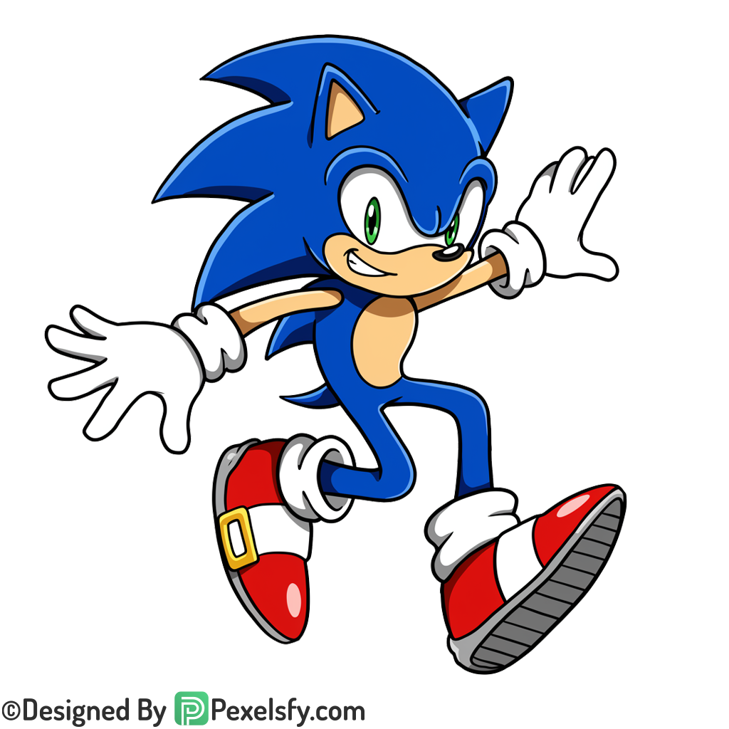 Anime Style Sonic PNG Transparent Background, sonic
