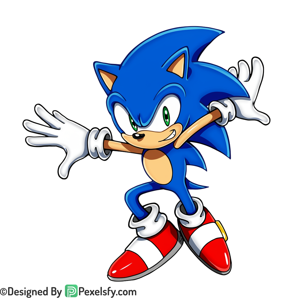 Modern Sonic PNG Transparent Background, sonic clipart,