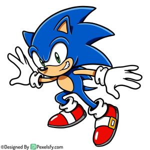Shiny Sonic PNG Transparent Background, sonic clipart,
