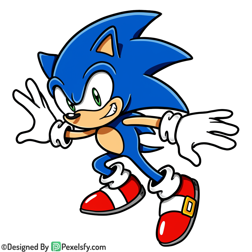 Shiny Sonic PNG Transparent Background, sonic clipart,
