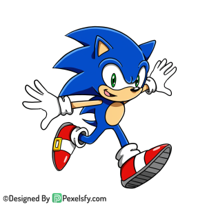 Stylized Sonic PNG Transparent Background, sonic clipart,