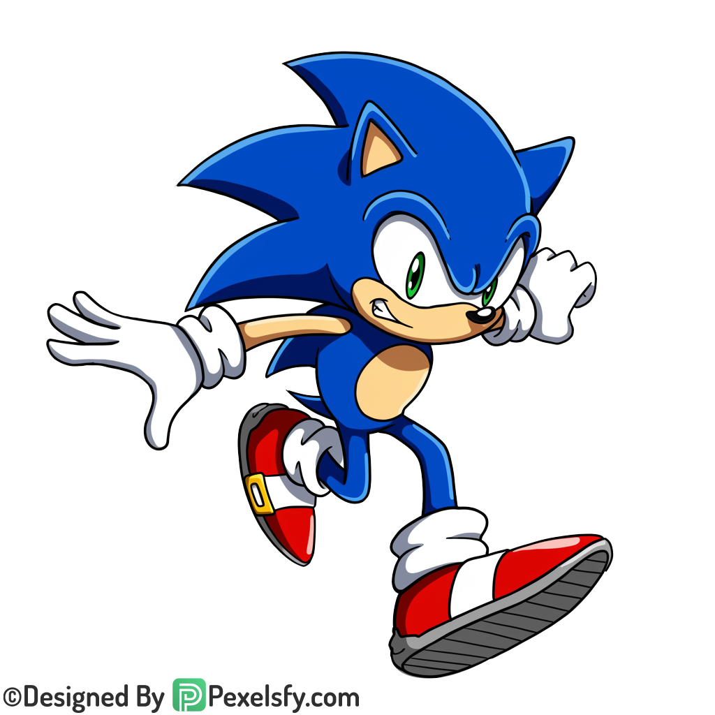 With Motion Blur Sonic PNG Transparent Background,