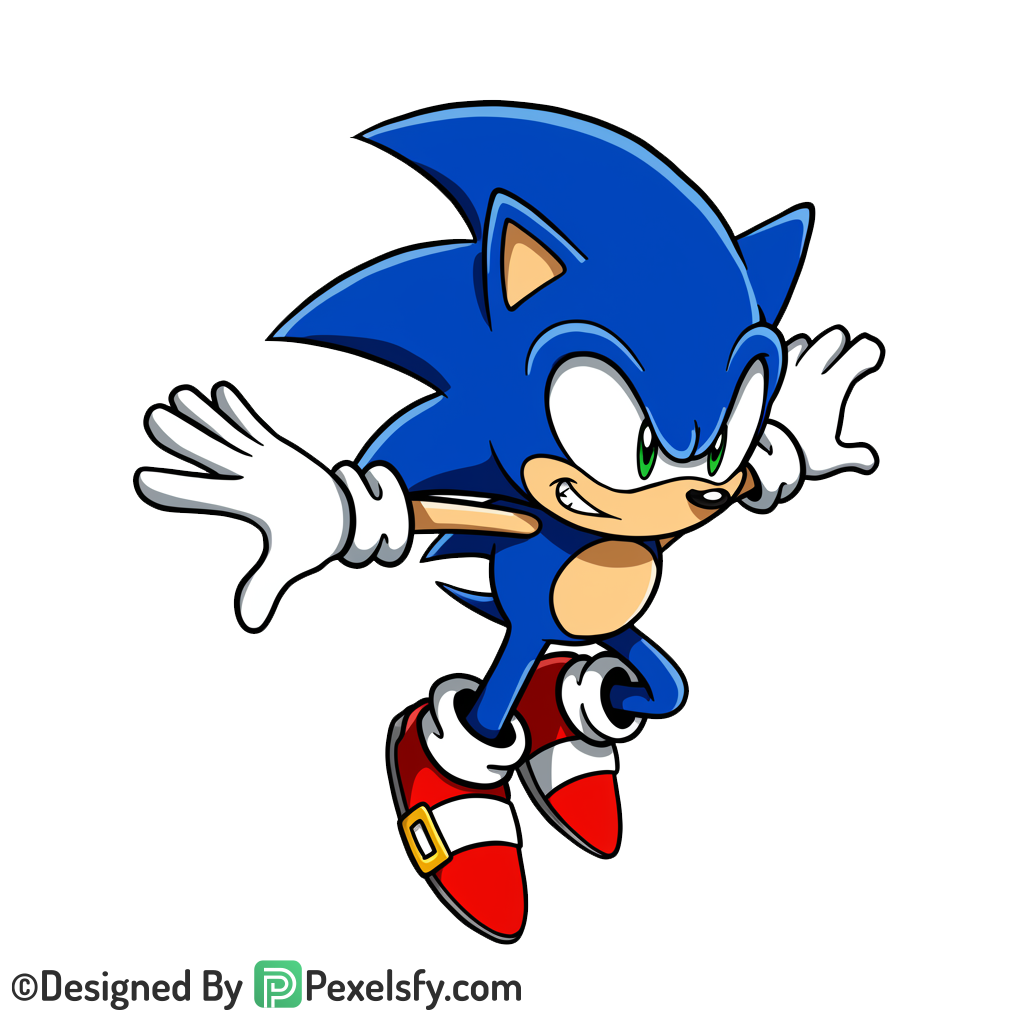 classic Sonic PNG Transparent Background, sonic clipart,