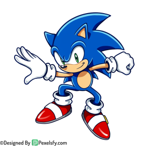 Cute Sonic PNG Transparent Background, sonic clipart,