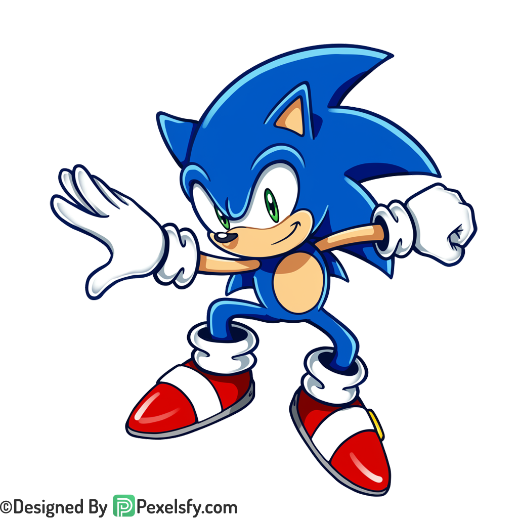 Cute Sonic PNG Transparent Background, sonic clipart,