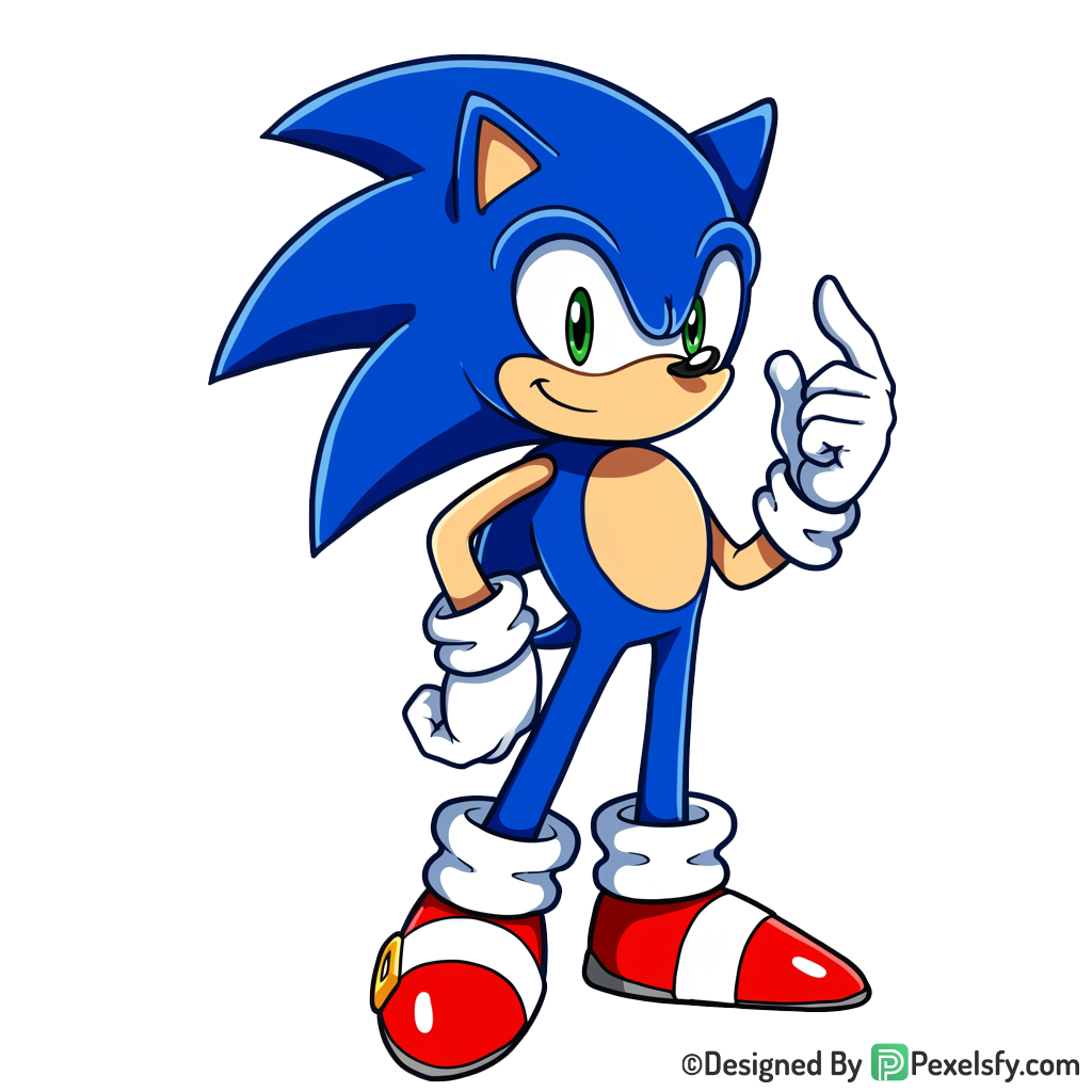 Artwork Sonic PNG Transparent Background, sonic clipart,