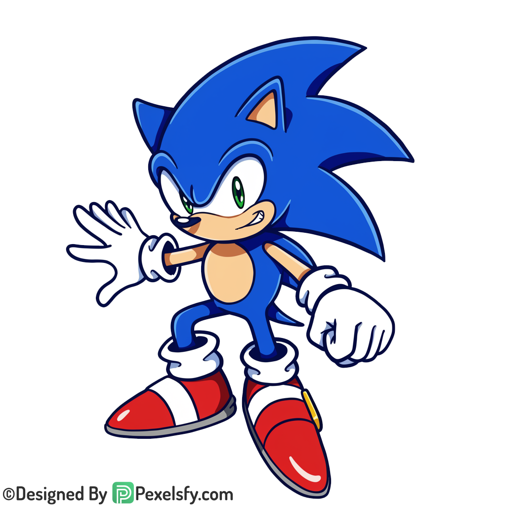 Running Sonic PNG Transparent Background, sonic clipart,