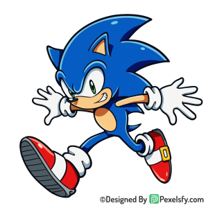 Classic Sonic PNG Transparent Background, sonic clipart,